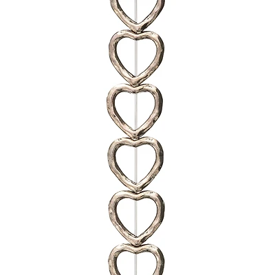 Silver Metal Heart Beads, 10mm by Bead Landing™