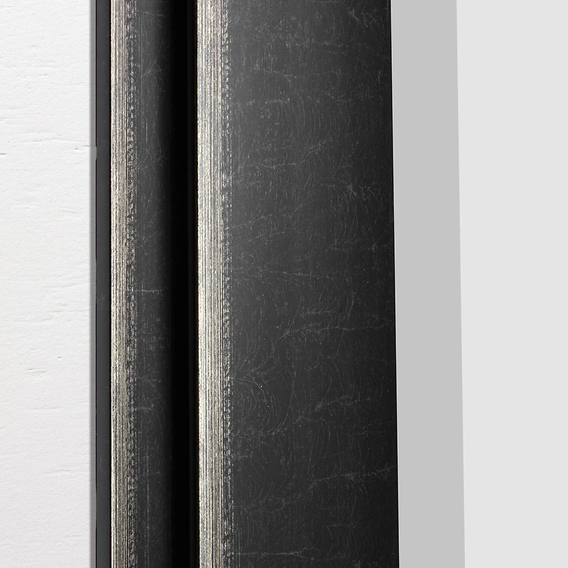 Head West Distressed Black Two-Step Beveled Glass Framed Mirror