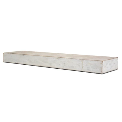Whitewashed Wood Floating Wall Shelf
