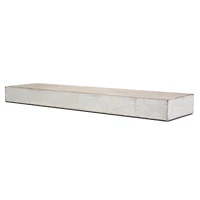 Large Whitewashed Wood Floating Wall Shelf