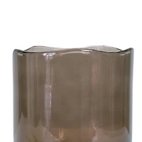 Brown Decorative Wavy Glass Vase