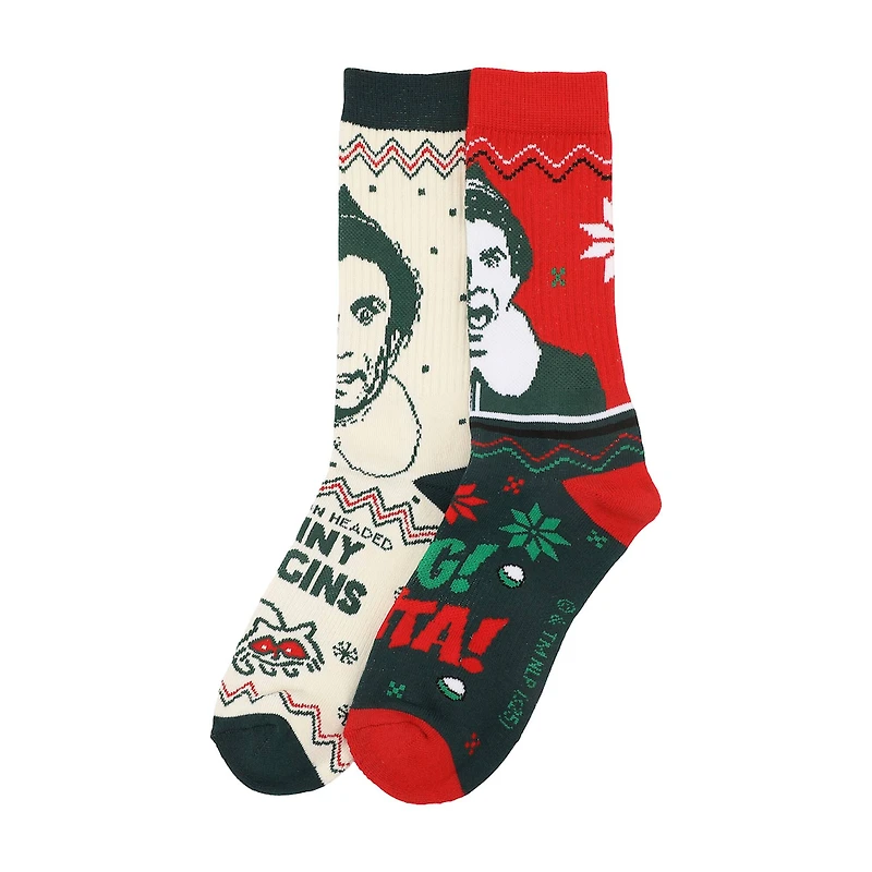 Elf™ Buddy Portrait 2-Pair Adult Athletic Crew Socks