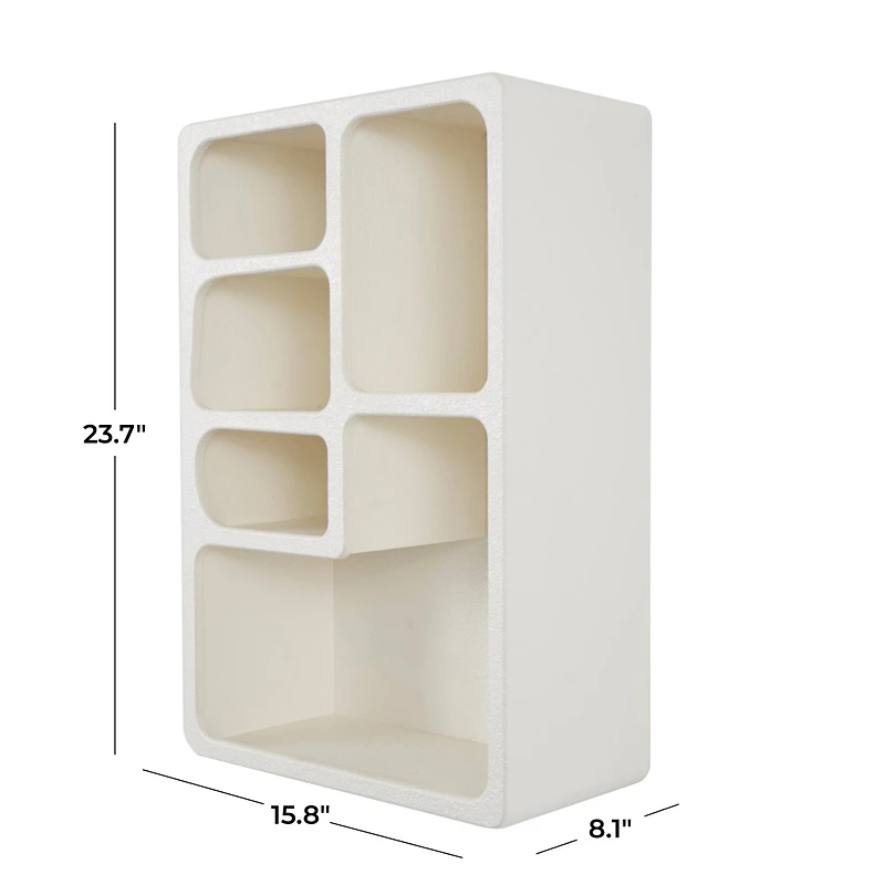 24" Cream Rectangle Wall Shelf