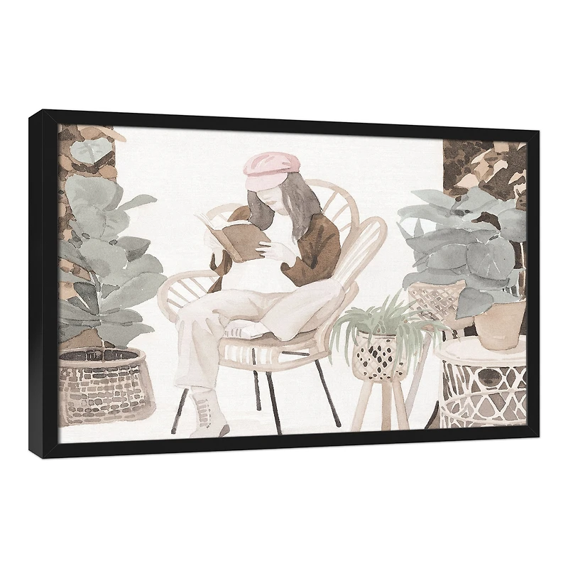 Fashion Plant Gal 20" x 30" Black Framed Canvas