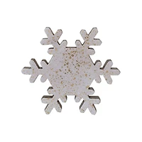 Hello Honey® 11" Cream & Gold Mango Wood Snowflake Accent