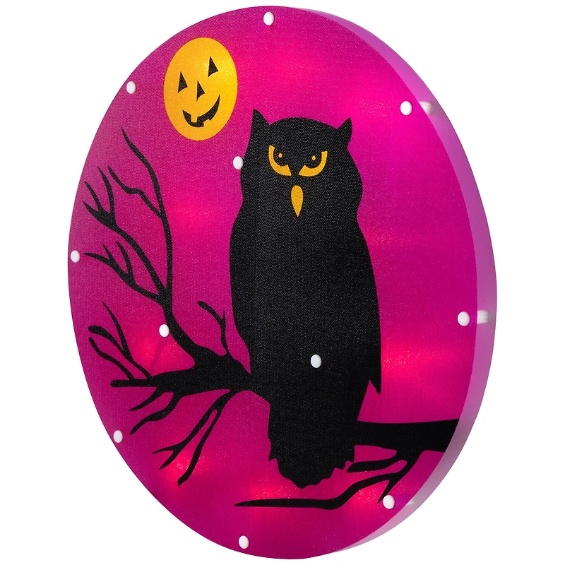 Lighted Owl Halloween Window Silhouette