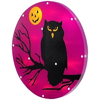 Lighted Owl Halloween Window Silhouette