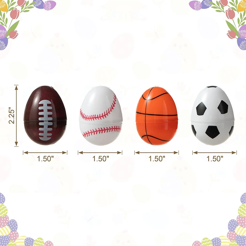 Glitzhome® Easter Plastic Fillable Sports Eggs, 48ct.