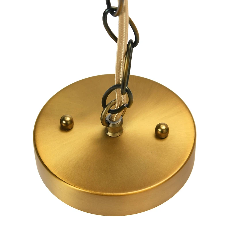 Hello Honey® 16" Coastal Pendant Lamp with Natural Paper Rope Shades, Fringe Detail and Iron Base