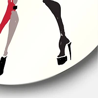 Designart - African American Women Silhouettes II - Modern Metal Circle Wall Art