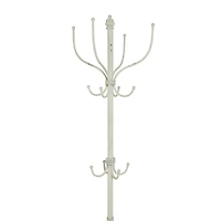 White Metal Farmhouse Coat Rack 72" x 15" x 15"