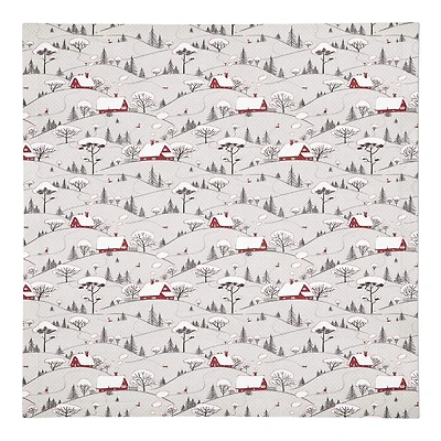 Snowy Village 10x10 Cotton Twill Napkin