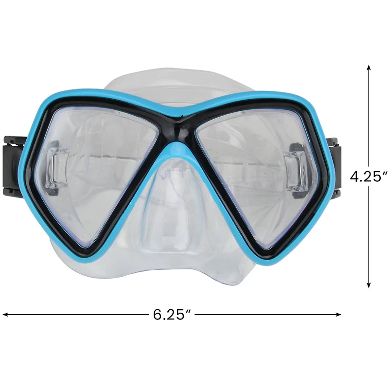 Swim Central 6.25" Aqua Blue & Black Monaco Children's Swimming Mask