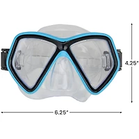 Swim Central 6.25" Aqua Blue & Black Monaco Children's Swimming Mask