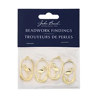 John Bead 30mm Gold Flamingo Beadwork Pendants, 4ct.