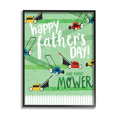 Stupell Industries Happy Father's Day Lawn Mowers Framed Giclee Art