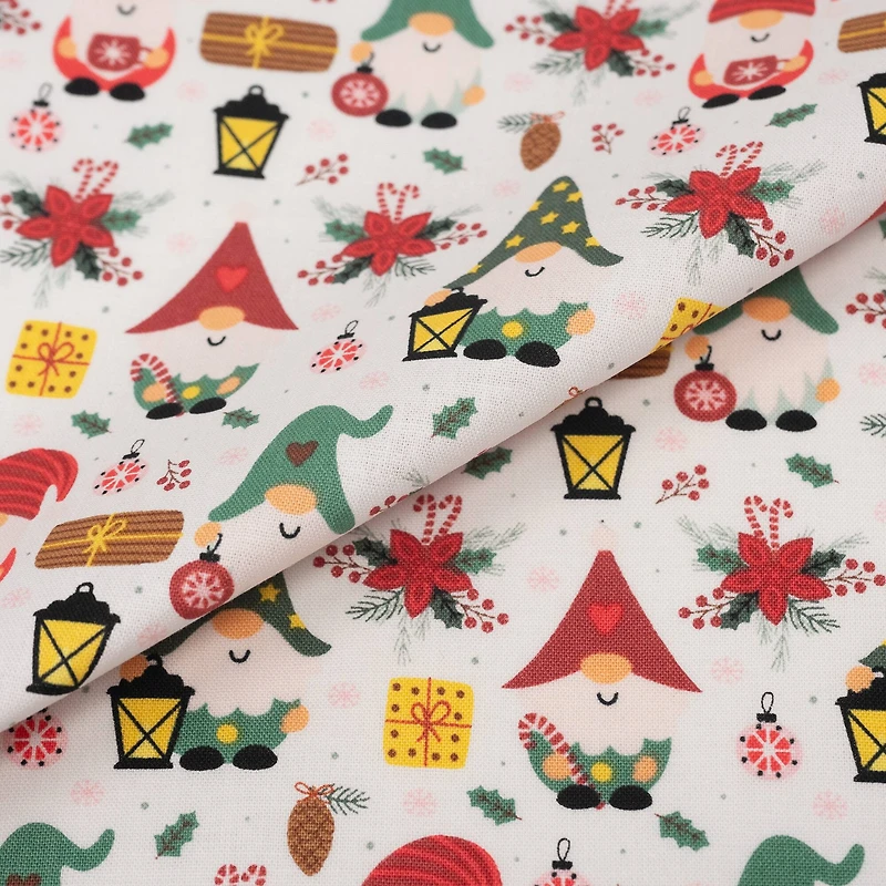 SINGER Christmas Holiday Gnomes Cotton Fabric