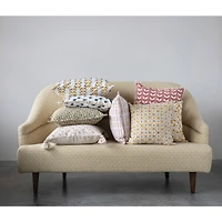 Hello Honey® 20" Embroidered Dots & Tassels Cotton Slub Square Pillow