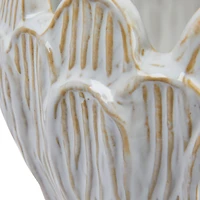 Hello Honey® 8" Ivory Stoneware Flower Shaped Planter