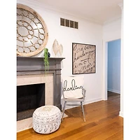 Hello Honey® 12" Kilim Wool Blend Round Pouf