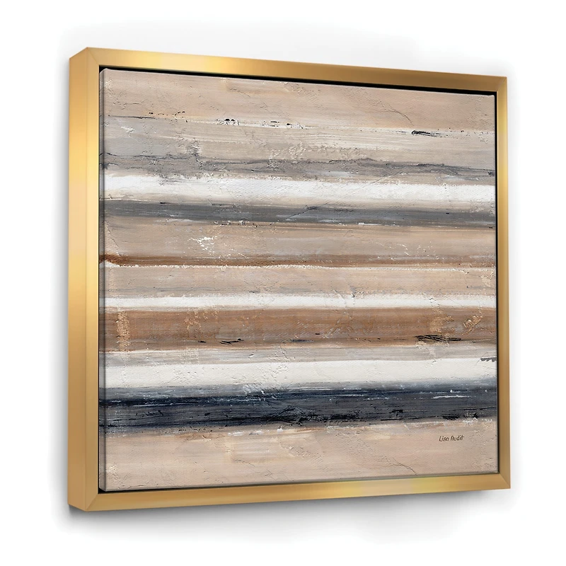 Designart - Geometric Circle Natural Balance III - Mid-Century Modern Transitional Framed Canvas