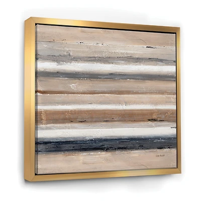 Designart - Geometric Circle Natural Balance III - Mid-Century Modern Transitional Framed Canvas