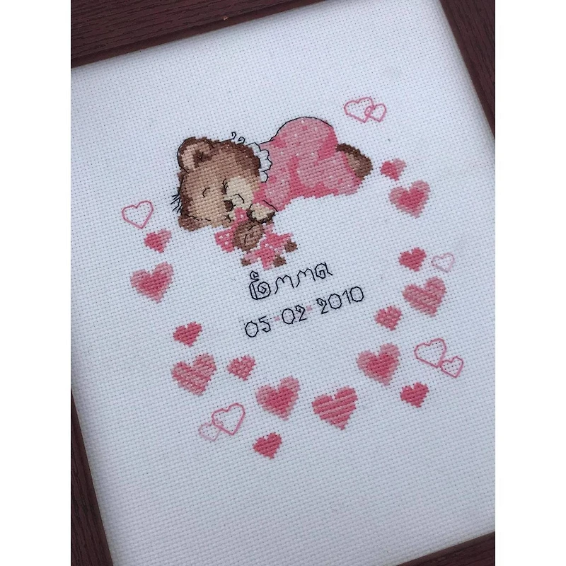 RIOLIS Girls Birth Announcement Counted Cross Stitch Kit R1123