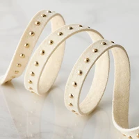 3/8" x 3yd. Gold Dotted White Flocked Ribbon Trim by Celebrate It® Classic