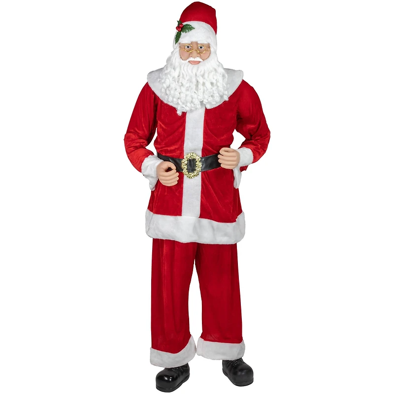 6ft. Life-Size Plush Santa Claus Standing or Sitting Christmas Figure
