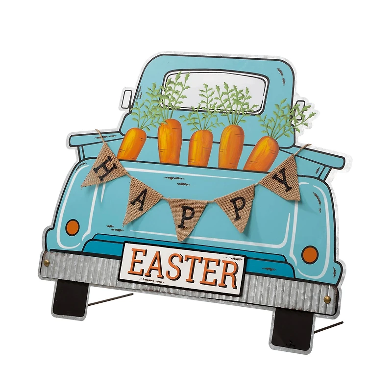 Glitzhome® 26" Easter Metal Truck Yard Stake