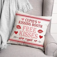 Cupid Kissing Booth Throw Pillow