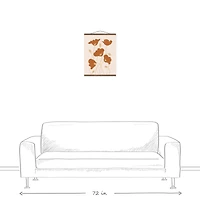 Simple Orange Poppies 16" x 20" Teak Hanging Canvas