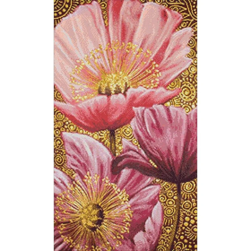 Crafting Spark Three Pink Poppies Diamond Painting Kit