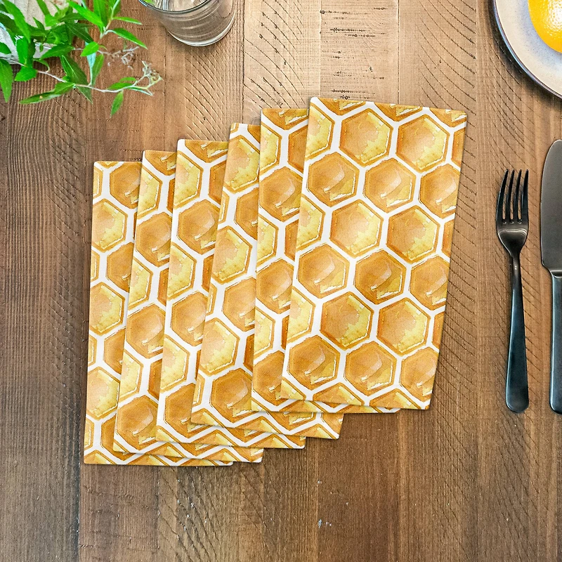 Painted Honeycomb 10" x 10" Cotton Twill Napkin