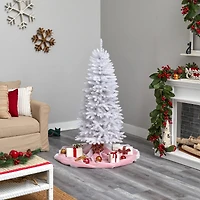 5ft. Pre-Lit White Artificial Christmas Tree, Warm White LED Lights