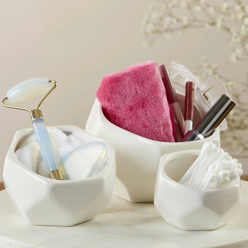 Kate Aspen Geometric Ceramic Planter Set