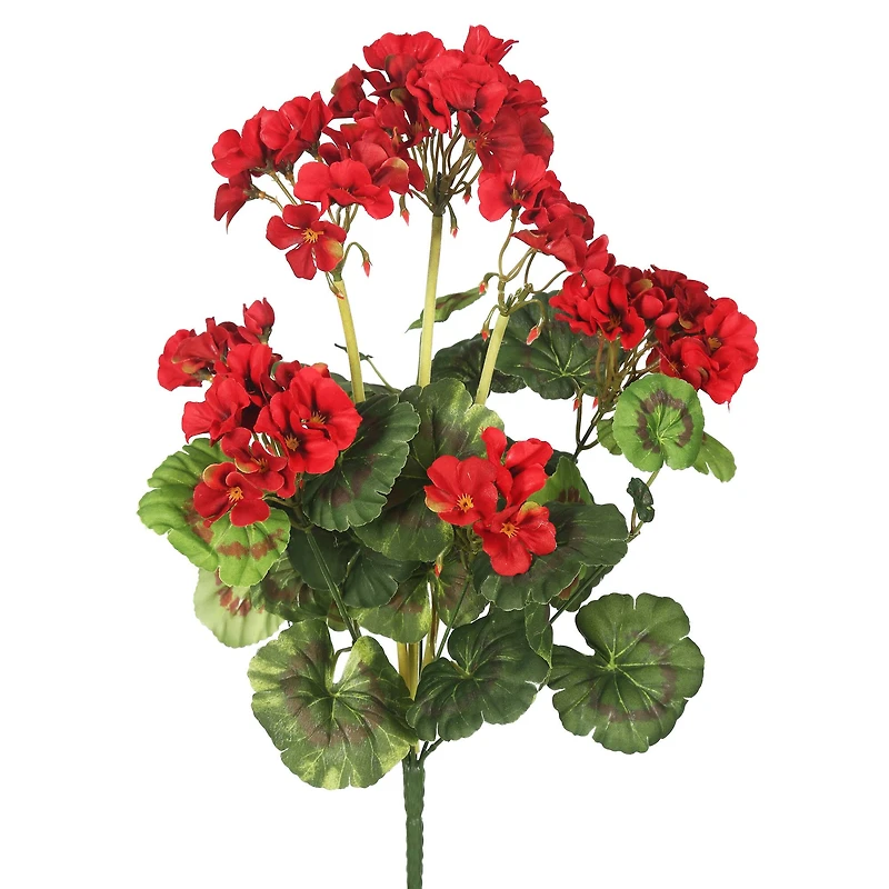 20" Artificial Red Geranium Bush, 4ct.