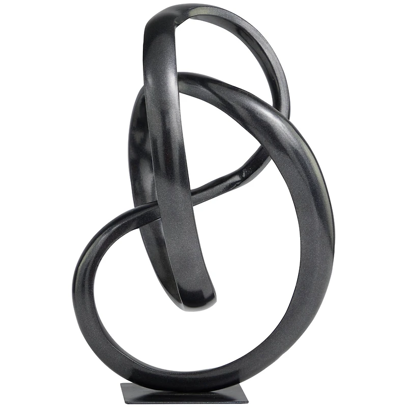 11.25" Dark Gray Aluminum Circular Abstract Sculpture Décor