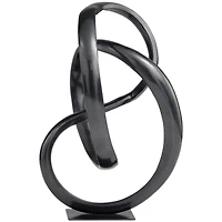 11.25" Dark Gray Aluminum Circular Abstract Sculpture Décor