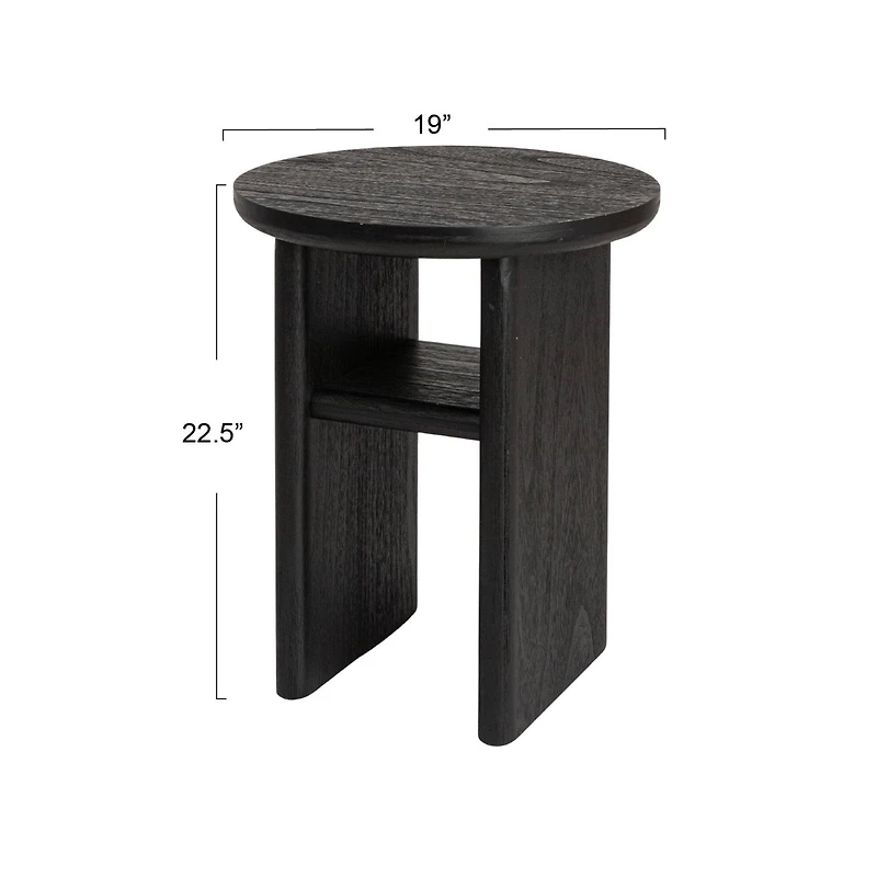 Hello Honey® Black Sturdy Fir Wood Side Table