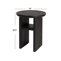 Hello Honey® Black Sturdy Fir Wood Side Table