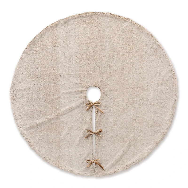 Glitzhome® Faux Rabbit Fur Christmas Tree Skirt