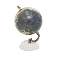 Modern Black Globe with Iron & Marble Base