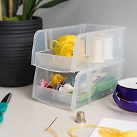 IRIS Small Clear Plastic Stacking Bin