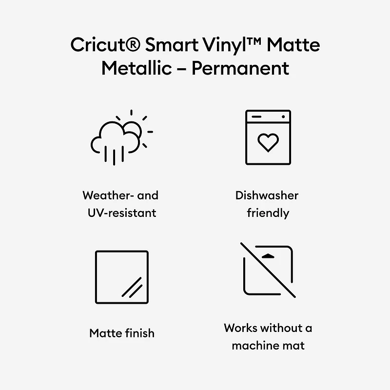 Cricut® 25" Matte Metallic Permanent Smart Vinyl