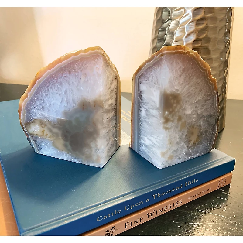 Natural Agate Bookends Set of 2