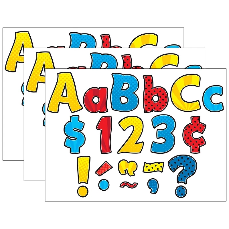 Teacher Created Resources® Superhero Funtastic 4" Letters Combo Pack, 208 Per Pack, 3 Packs of 624