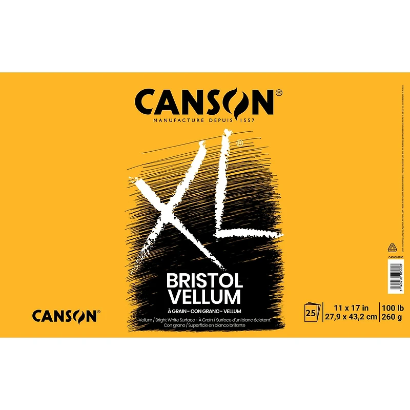 6 Pack: Canson® XL® Bristol Spiral Vellum Pad