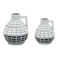Gray Ceramic Coastal Vase Set