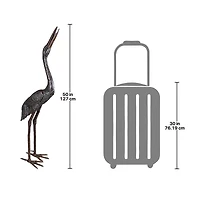 Design Toscano 50" Heron Head High Cast Bronze Garden Statue